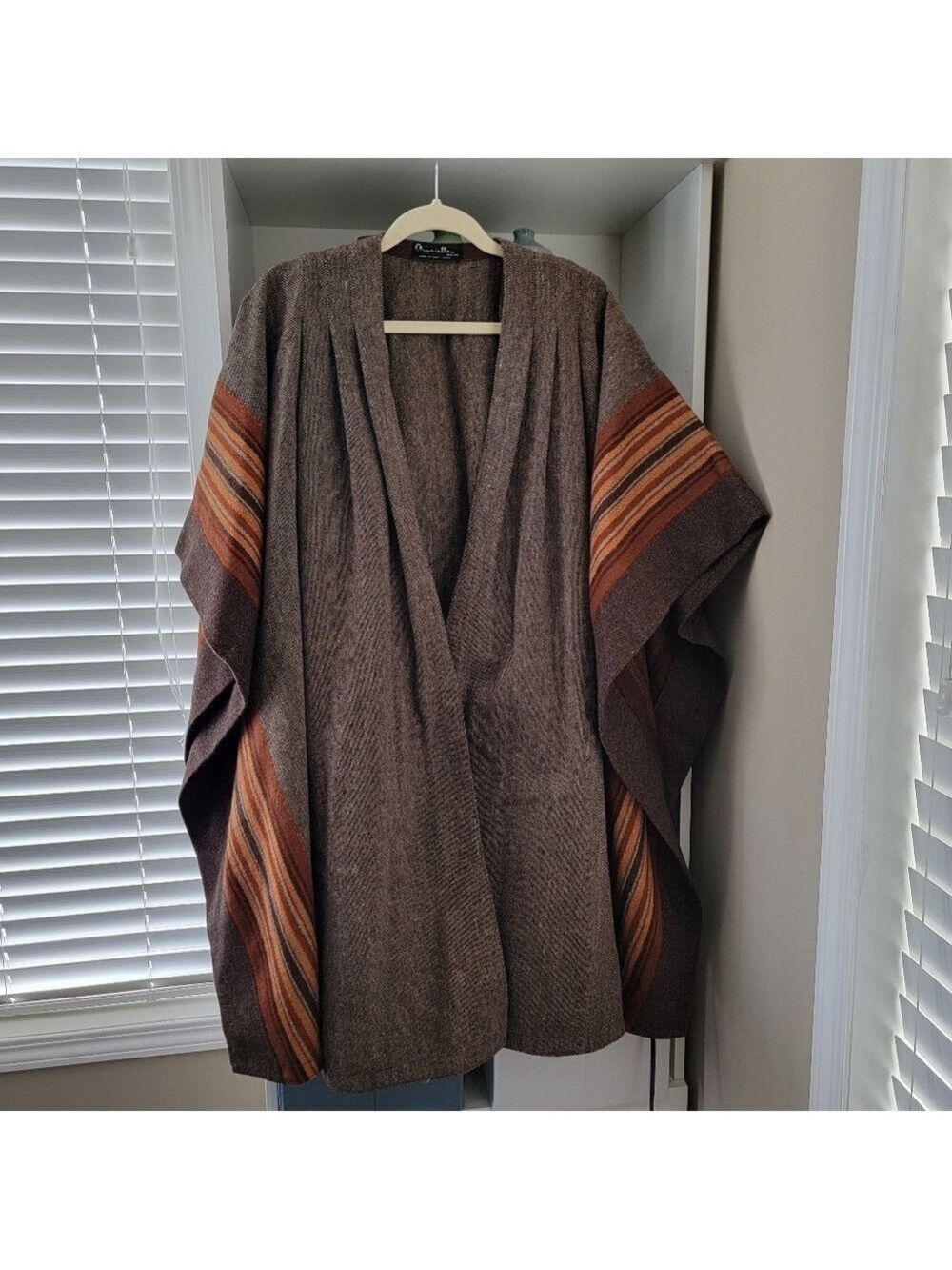 Italian Wool Poncho Shawl Cape #2889